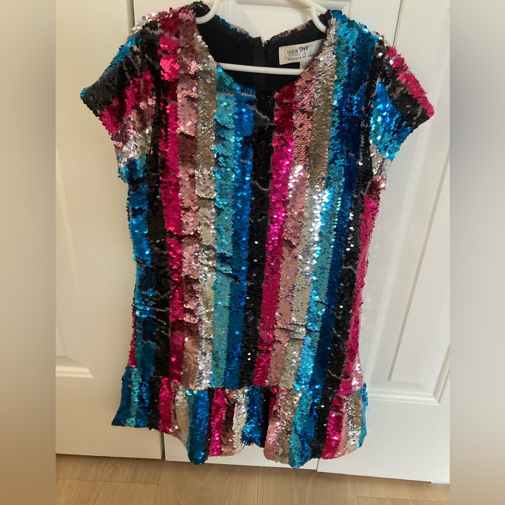 DVF Sequin Striped Dress
